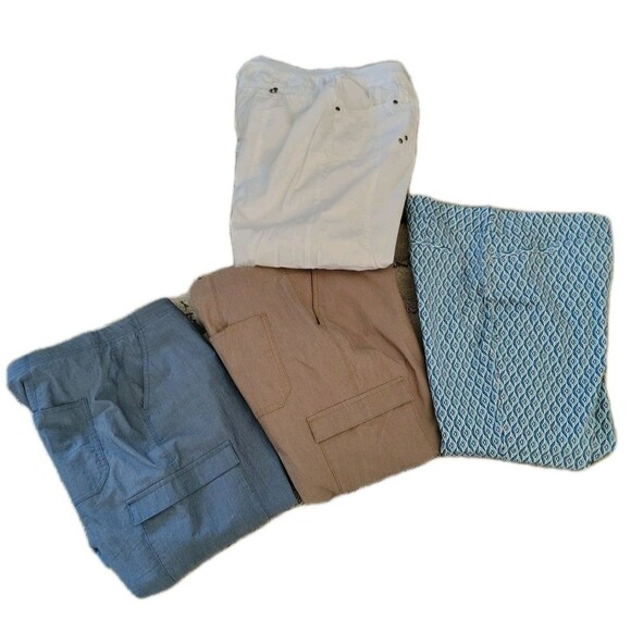Lot Of 4 Chico's Pants Size 1 M Assorted Colors Cotton And Rayon EC - Picture 7 of 7